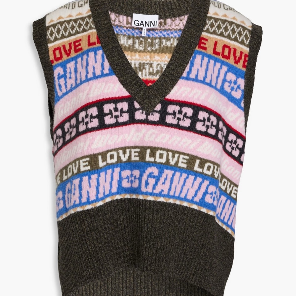 GANNI Multicolor MohairKnit Vest